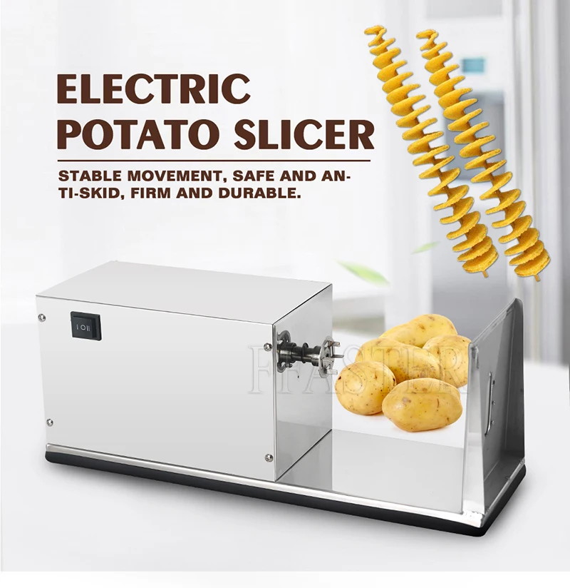 Description Picture 3 of item220V Commercial Electric Spiral Potato Slicer- Semi-Automatic Stainless Steel Twist Chips Machine for Snack Bar