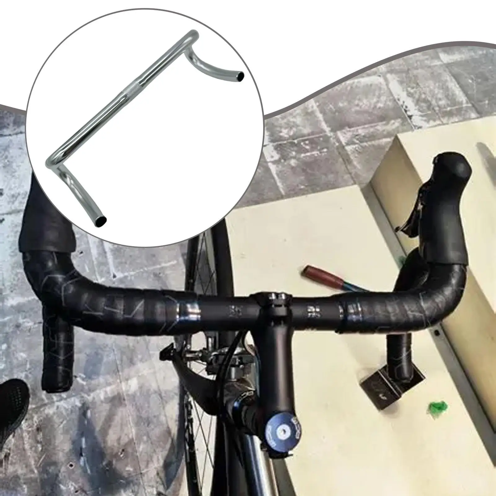Road Bike Handlebar, Lightweight Aluminum Alloy, Replaces Sturdy Bent Bar, Drop Bar, Curved Bike Handlebar Cycling Accessories