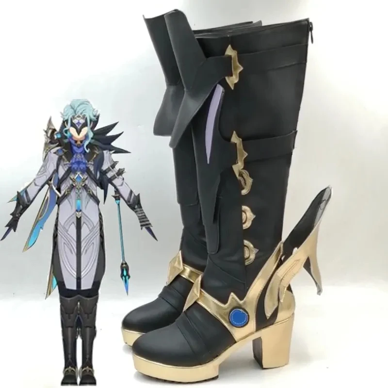 

Genshin Impact Cosplay Boots Game Dottore Cosplay Costume Snezhnaya Fatui The Doctor II Dottore Halloween Roleplay Wig Shoes