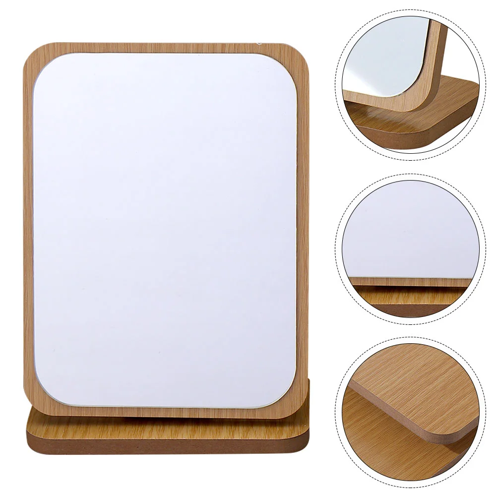 

Vanity Mirror Students Makeup Desktop Movable Tabletop Wooden Portable Stylish Folding