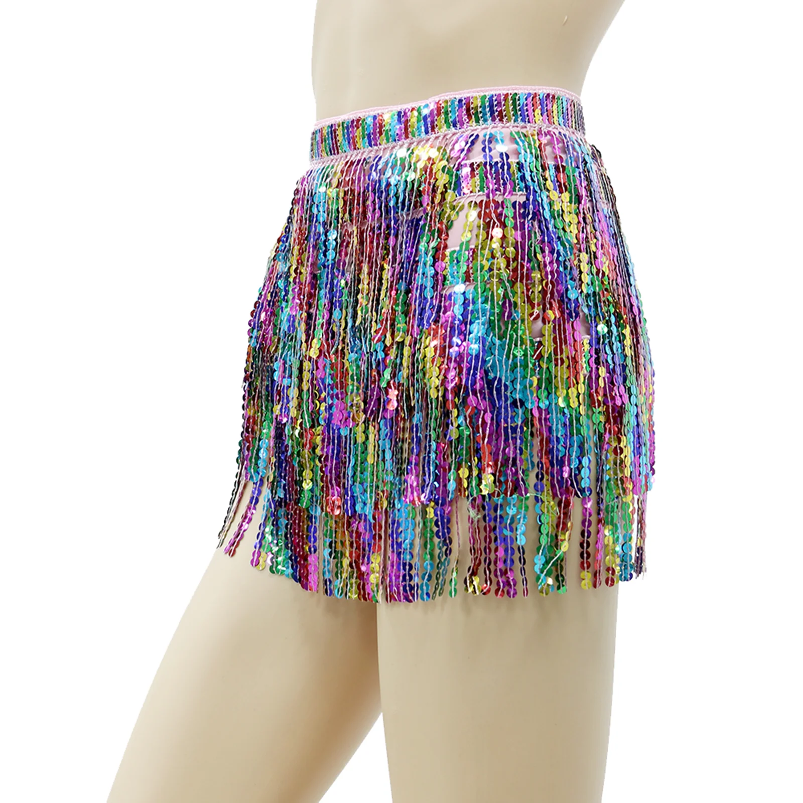 

Boho Belly Dance Sequin Tassel Hip Scarf Women's Sequin Tassel Skirts Dance Performance Skirt for Ballroom Clubwear Festival
