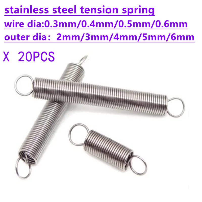 20pcs/lot wire diameter 0.3mm 0.4mm 0.5mm 0.6mm stainless steel Tension ...