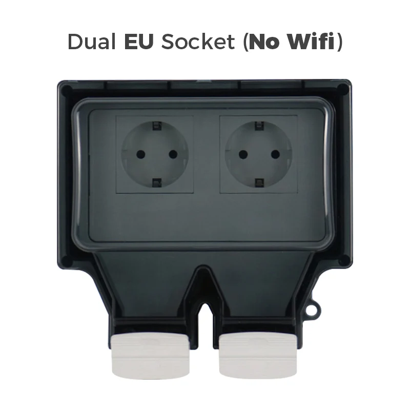 Avoir Tuya Waterproof Outdoor Smart WiFi Power Socket with Cover - IP66 Rated EU Standard