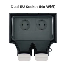 Avoir Tuya Waterproof Outdoor Smart WiFi Power Socket with Cover - IP66 Rated EU Standard - Dual EU Socket