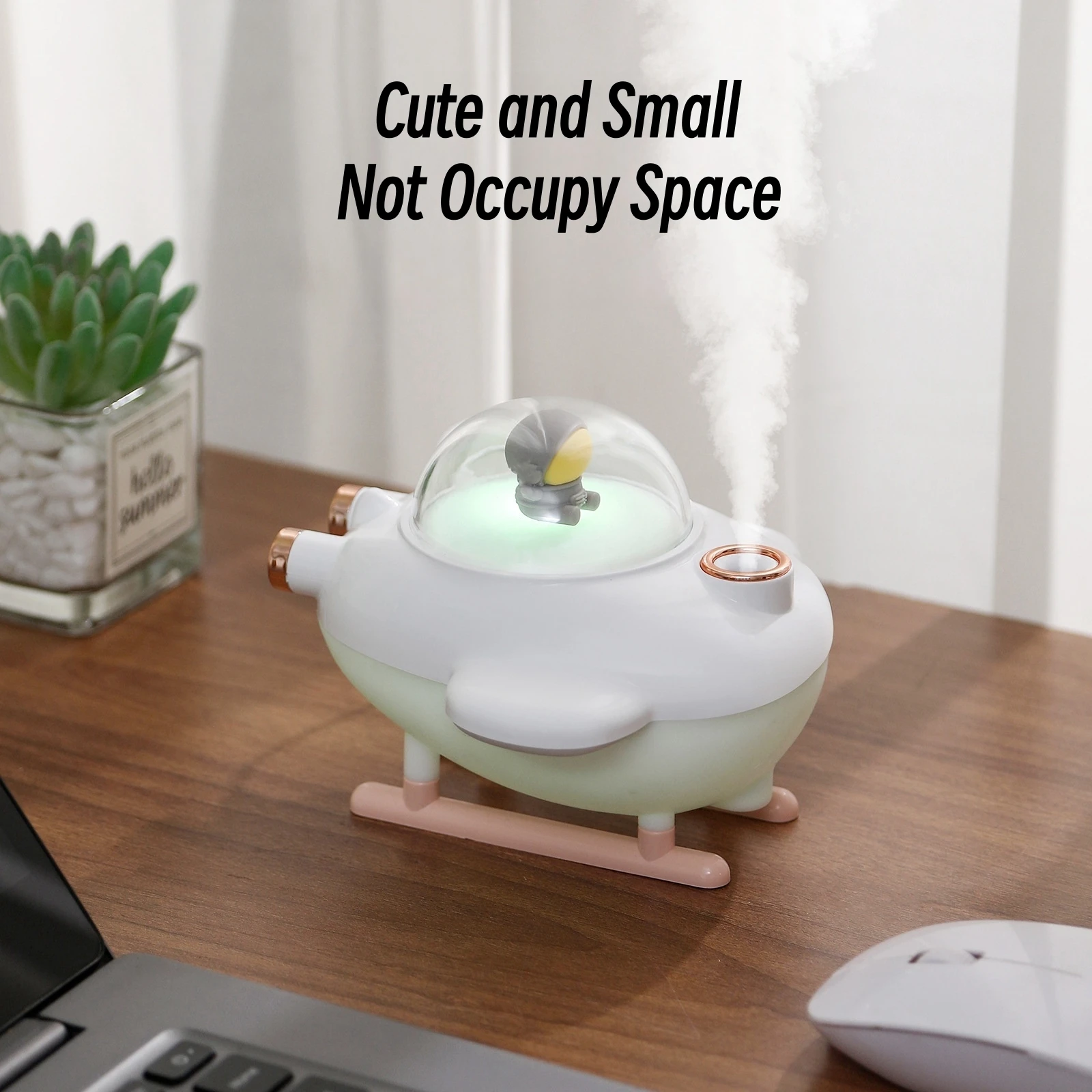 Mini Helicopter Spray Air Humidifier Purifier USB Ultrasonic Cool Water Aroma Diffuser with LED Light Home Office Mini Atomizer 3