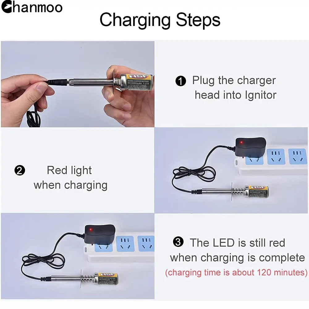 Chanmoo RC Nitro Starter Glow Plug Igniter With Charger Tool Fuel Bottle Combo for 1/8 1/10 RC Car Nitro Engine Power Redcat HSP 5