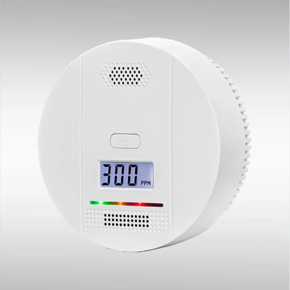 Household Fire Alarm Gas Leak Alarm System LCD Display Carbon Monoxide CO Gas Leak Detector
