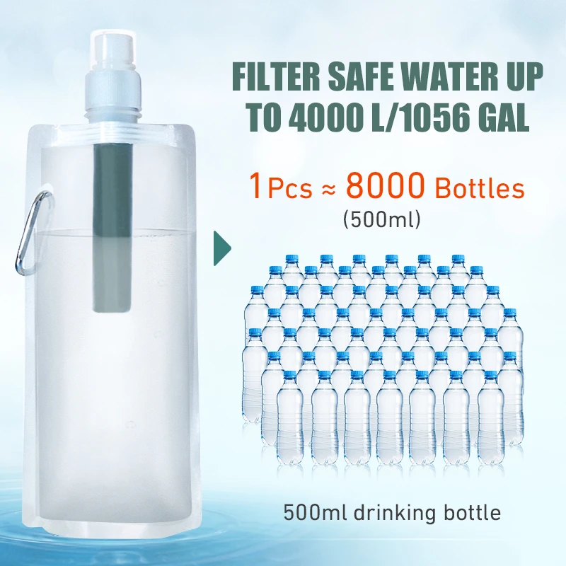 Outdoor Water Filter Straw Bottle for Camping Purification Water Purifier 3