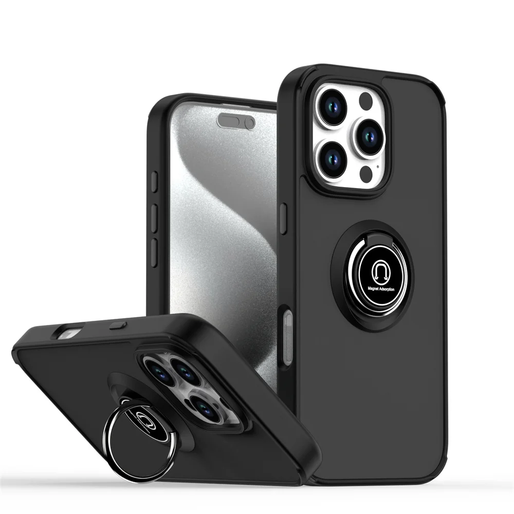 Matte Magnetic Stand Phone Case with Frosted Solid Color Finish