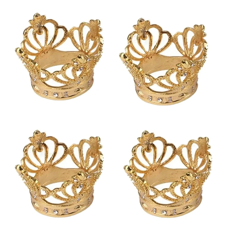 

Набор колец для салфеток в форме короны из 4 элементов, кольца для салфеток для официального обеда, ужина на День Благодарения, рождественского ужина
