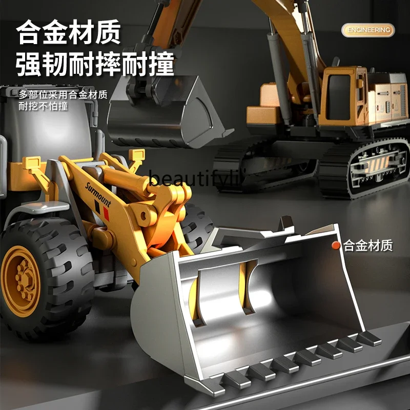 Children's alloy construction car toy car excavator mixer crane model boy girl birthday gift
