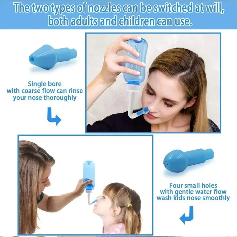 Nasal Irrigator Manual Nasal Irrigator for Nasal Congestion Household Adult Irrigator with Saline Solution Medical Pediatric Rhinitis