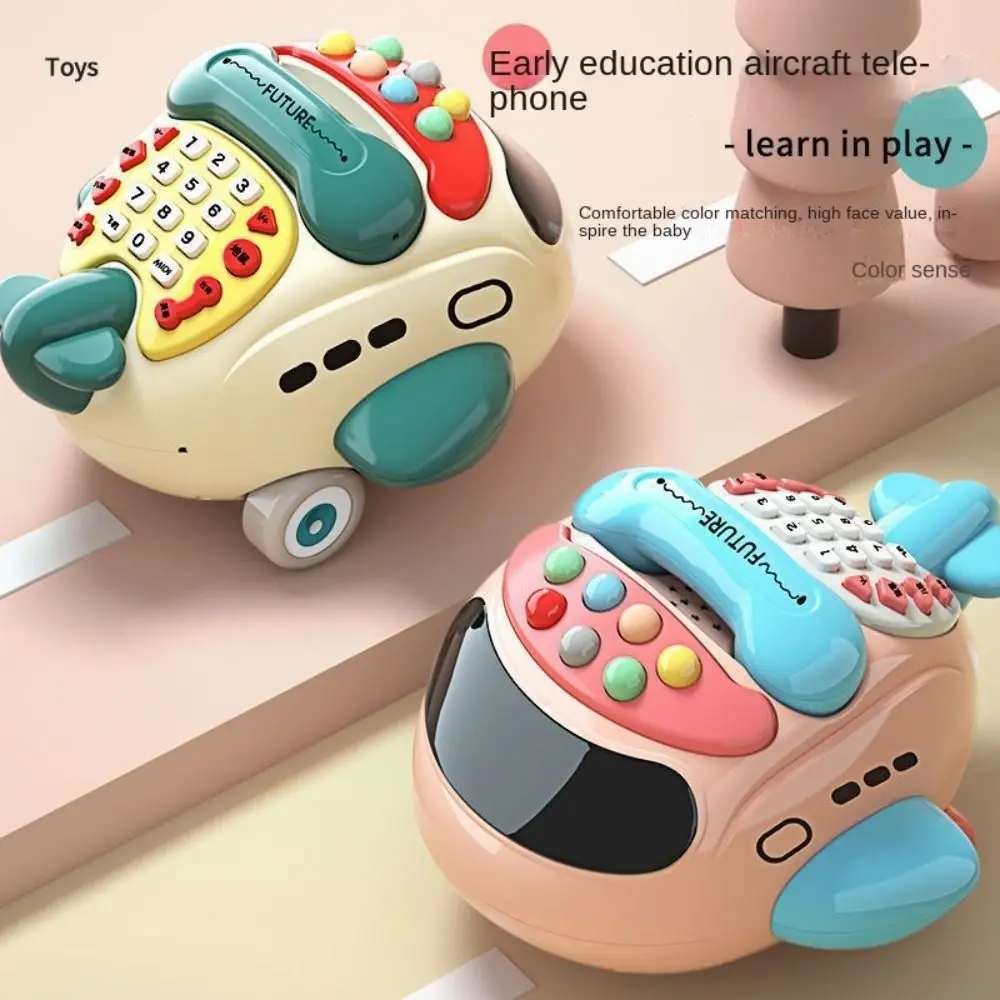 

Children Montessori Early Educational Learning Toy Multifunctional Bilingual Telephone Story Machine Planes Phone Electronic Toy