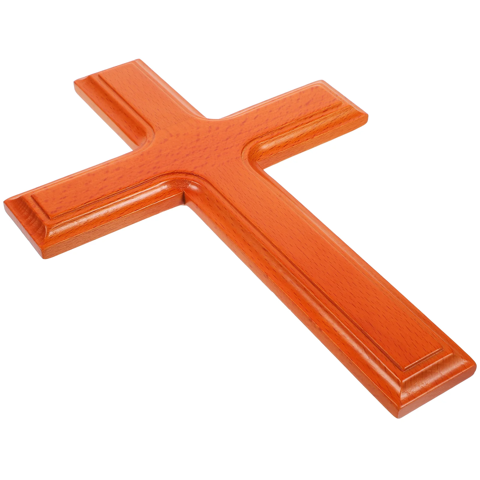 

Cross Pendant Shaped Decors Wooden Craft Catholic Cross Ornament Adorn Religious