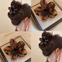 Korean Hawaiian Gradient Flower Hair Claw Clip For Women Girl Fashion Plastic Non Slip Hold Hairpin Barrette Hair Accessories 3