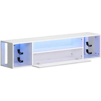 Floating TV Stand Wall Mounted with Lights,LED TV Stand Floating Entertainment Center with Storage for Bedroom Living Room 6