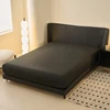 Waterproof Solid Color Fit Sheet Single Queen Size Fitted Sheet 137x193 160x200 Mattress Cover With Elastic Band Bed Cover 2