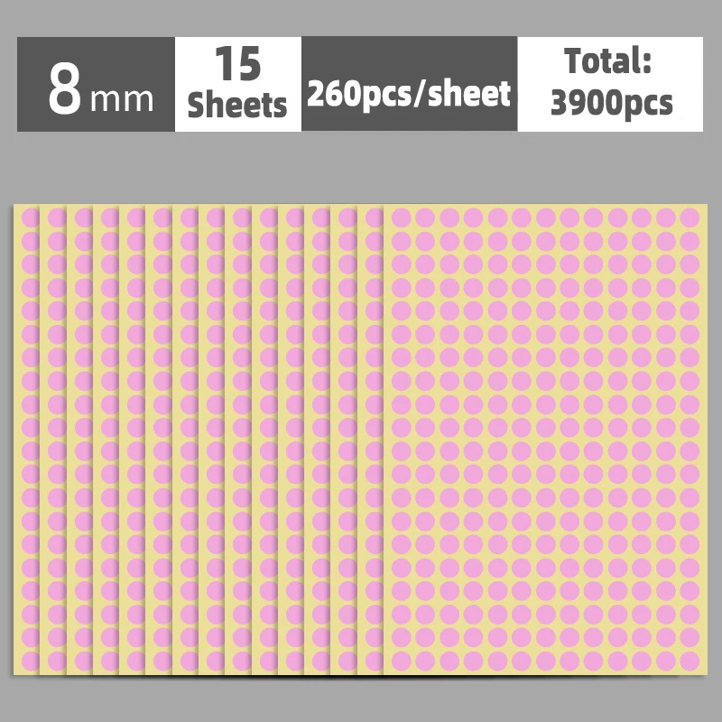 Colorful Multi-Size Self-Adhesive Dot Label Stickers - 15 Sheets for Versatile Organization and Decoration