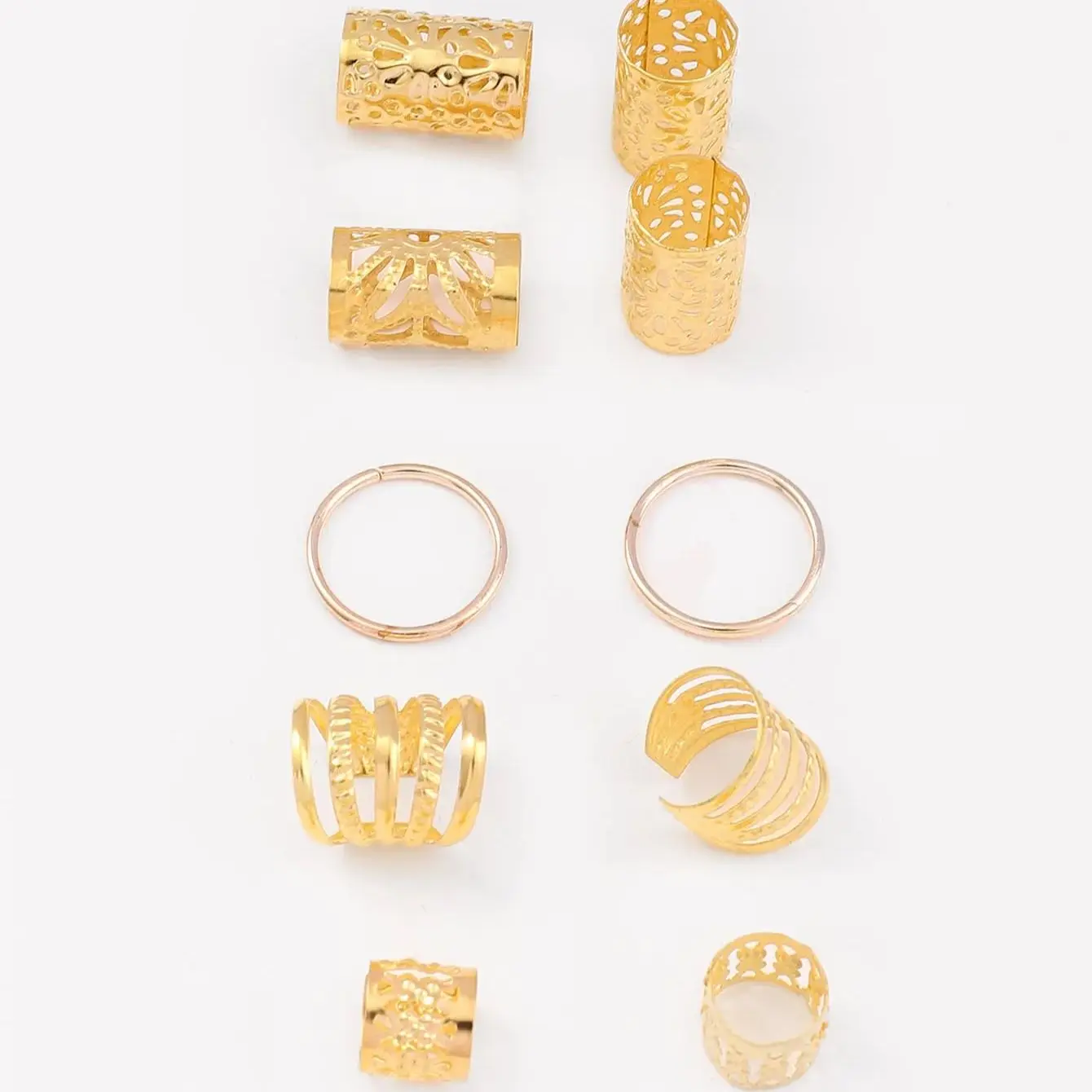 85pcs Hollow Out Hair Ring Accessories Dreadlocks Beads Hair Braid Rings Clips Dread Locks Braiding Metal Cuffs Decoration hair accessory jewelry accessories