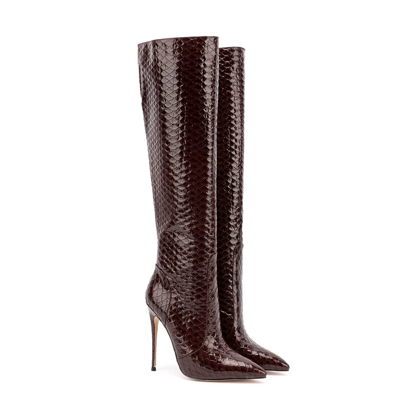 New Pointed Toe Fashion Riding Boots Autumn and Winter Plus Size 43 Zipper Fashion Boots Thigh High Yellow Green