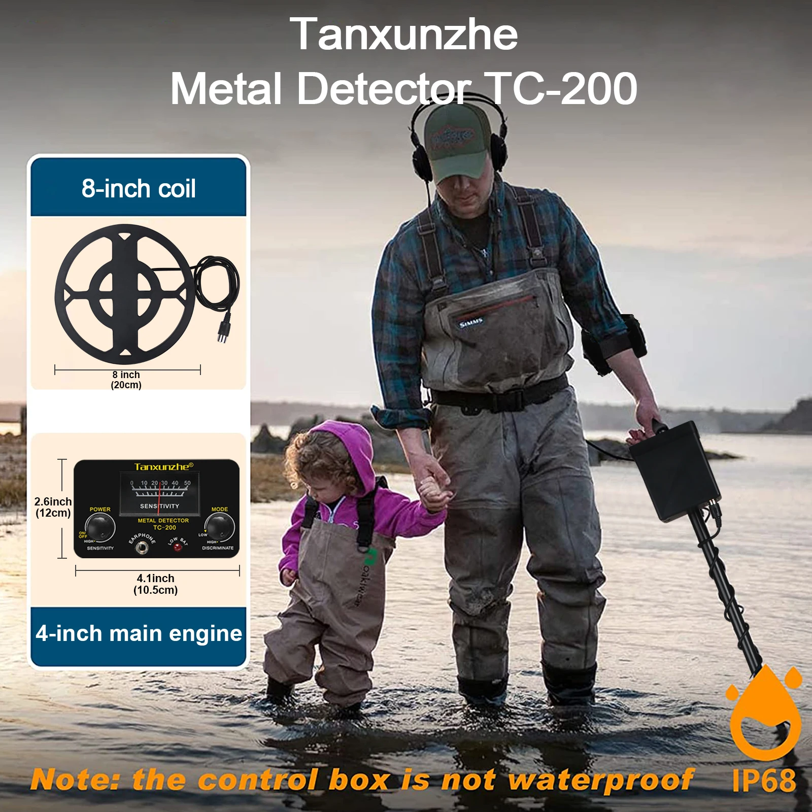 Tanxunzhe TC 200 Upgrade Metal Detector Underground Wire Iron Metal Gold Detector Adjustable Tracker for Treasure