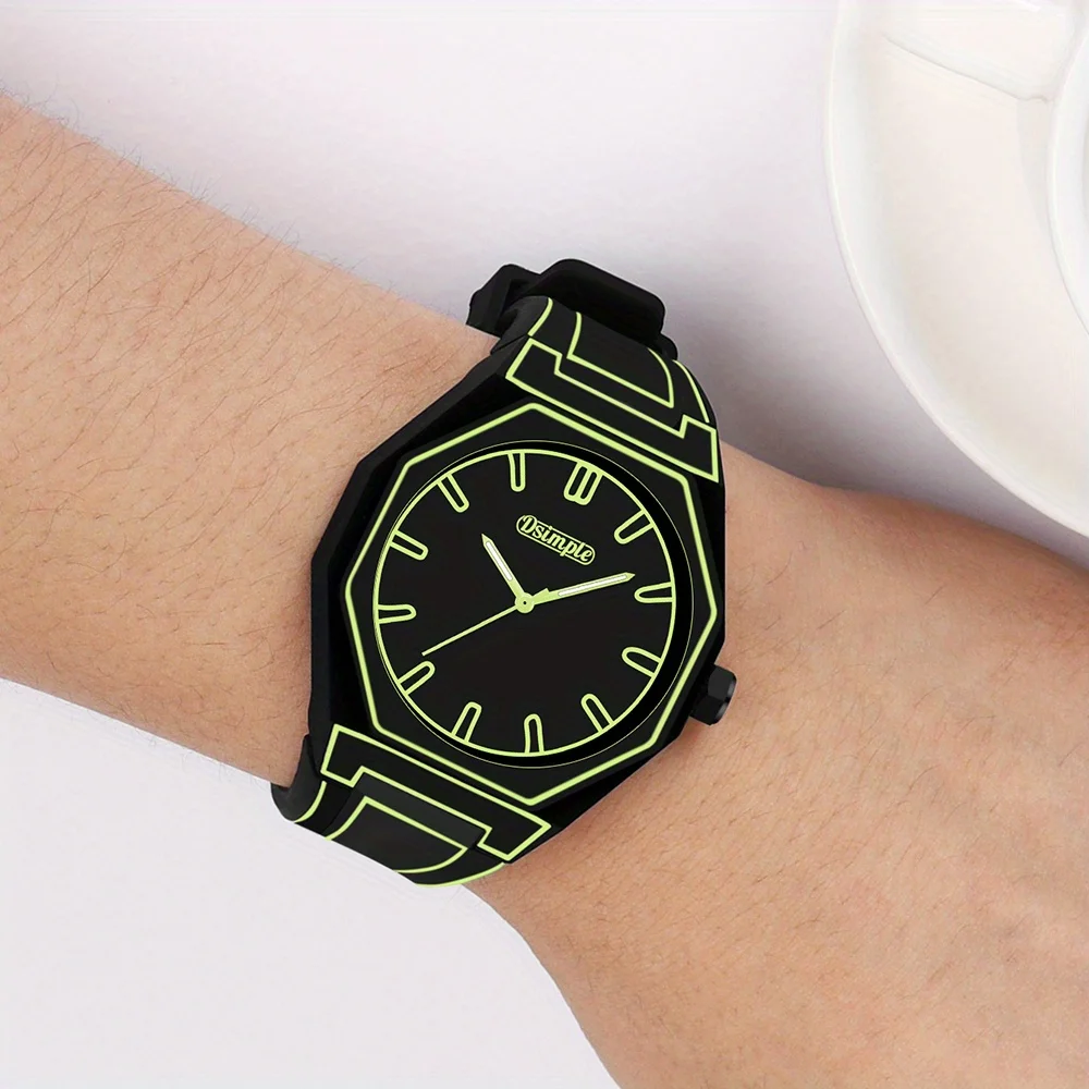 Preppy Style Quartz Wrist Watch - Round Dial, Electronic Drive, Silicone Strap, Unisex, Holiday Gifts(Gift box does not include)