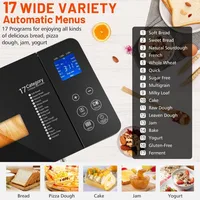 710W dual heater, 17 in 1 bread maker stainless steel, bread maker with automatic nut dispenser and ceramic plate 2