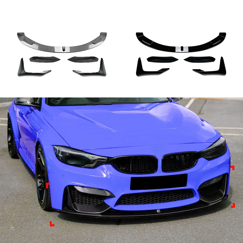 

Подходит для BMW 3 серии 4 серии M3 M4 F80 F81 передняя планка передняя губа Лопата лезвие угловая обмотка Передняя панель автомобиля модификация