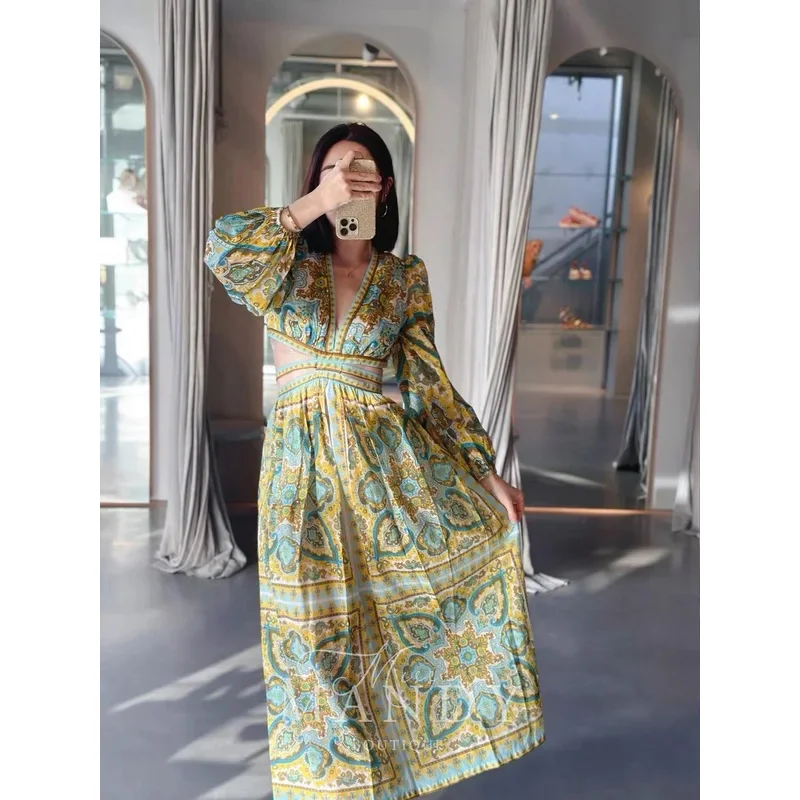 

Women's Dress Floral Linen Elegant Long Dresses Casual Vacation Beach Party Dresses Woman Clothing Summer Clothes Women 2024