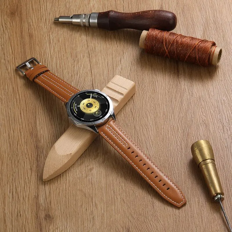 Elegant 22mm Soft Leather Watch Strap Bracelet