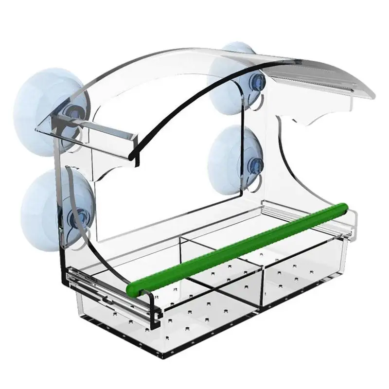 

Birds Window Feeder All-Season Acrylic Bird Feeder In Clear Suction Cup Bird Feeder With Perch For Chickadees Sparrows Magpie