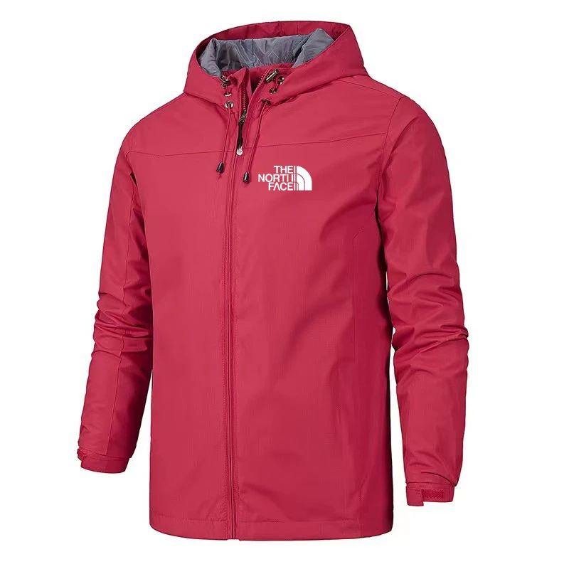 Men's Hooded Outdoor Hiking Waterproof Windbreaker Jacket Adjustable Drawstring Casual Sportswear raincoat and rainpants suit men reflective hoodie