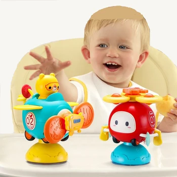 Ventosa Spinner Seggiolone Giocattoli per bambini 6 12 mesi Sonaglio rotante Giocattoli sensoriali per neonati Giochi educativi Giocattolo 1 2 3 anni 1