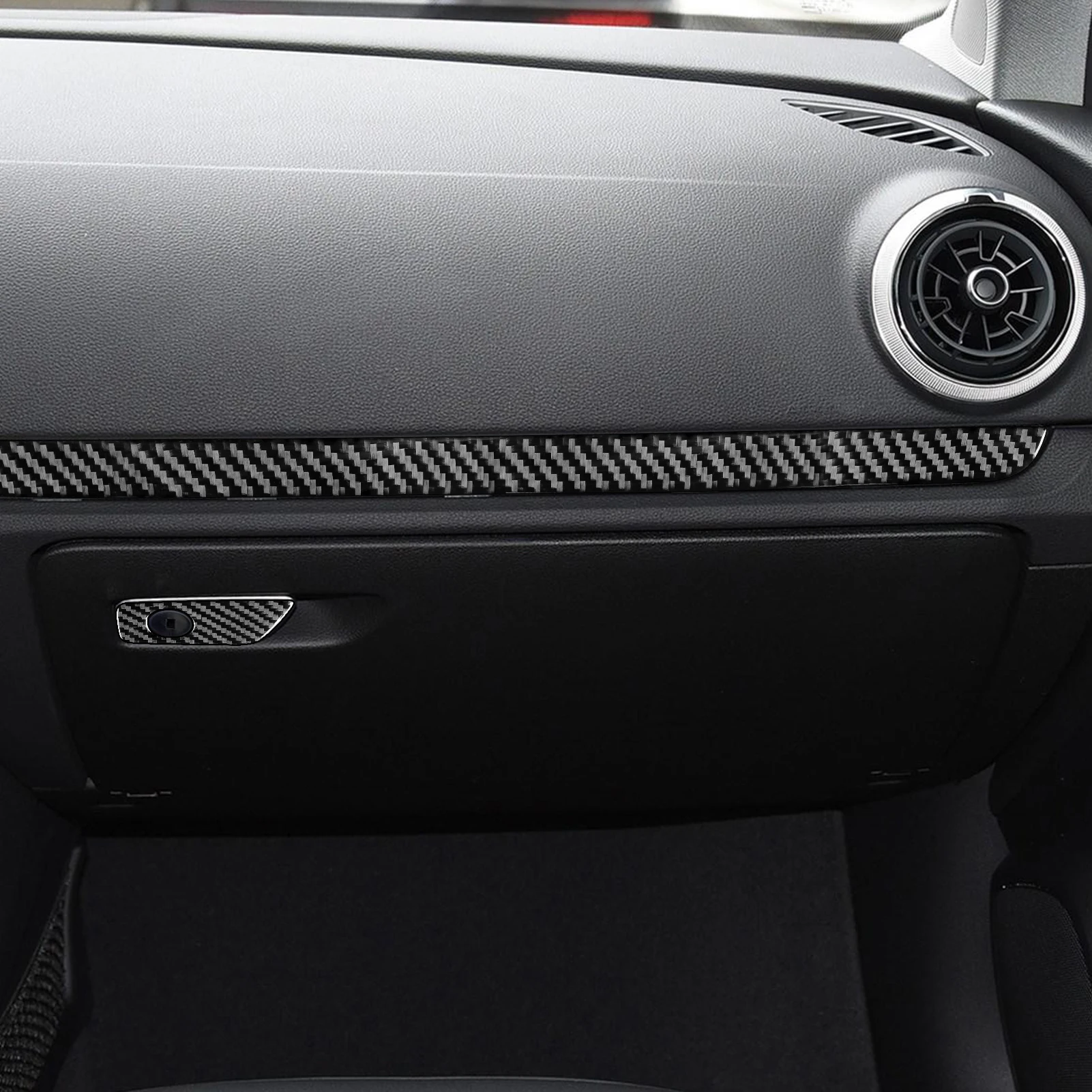 For Audi A3 S3 RS3 8V 2013-2019 Real Carbon Fiber Car Interior Decal Auto  Co-pilot Glove Box Panel Cover Trim Sticker Strip 2Pcs - AliExpress