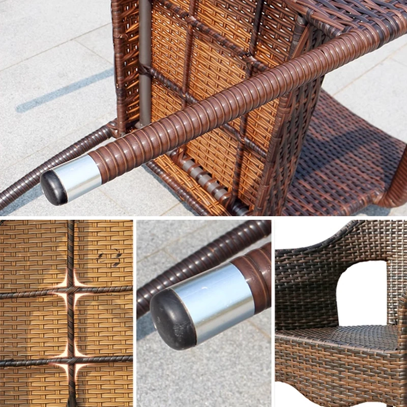 Modern Rattan Garden Furniture 5-piece Set Coffee Table and Chairs Wicker Weather Resistance Patio Bistro Table and Chair