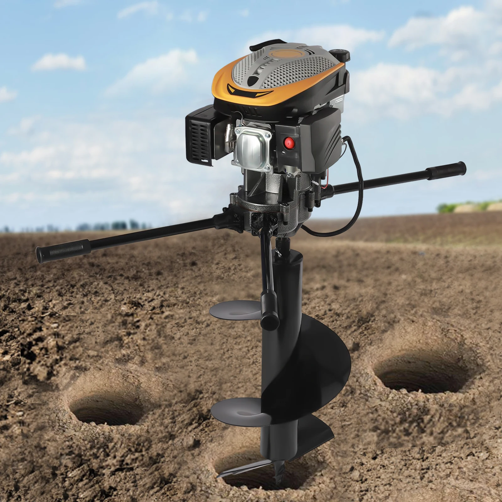 223cc 4 Stroke 9HP Gasoline Ground Hole Drill Earth Auger w