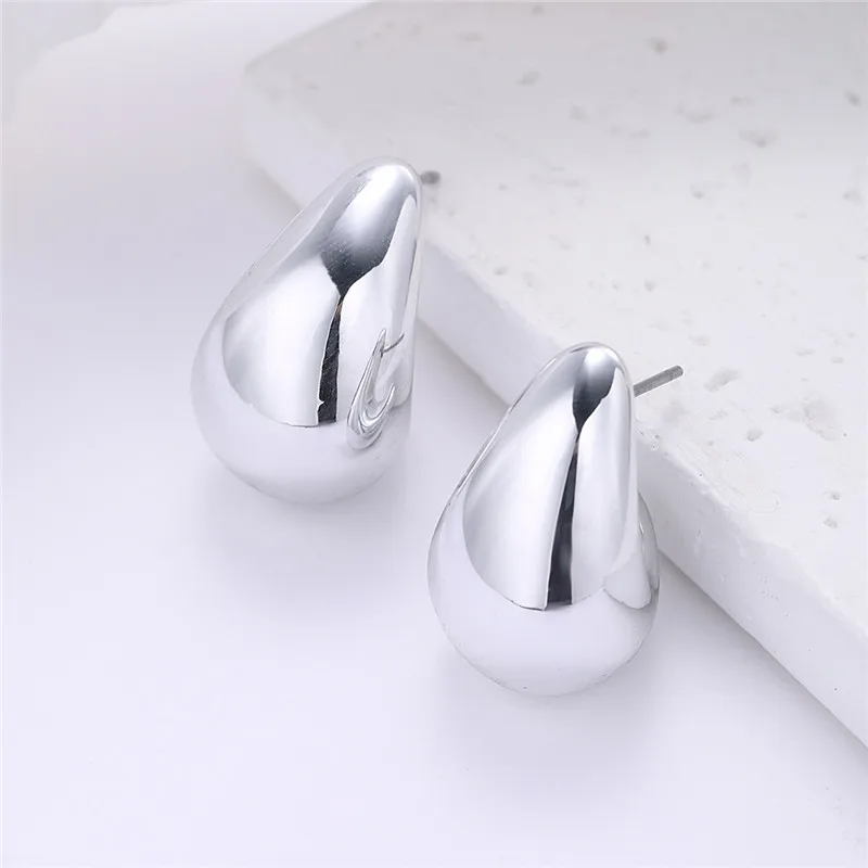 925 Sterling Silver Teardrop Earrings For Women New Design Style Metal Texture 18k Gold Plated Fashion Jewelry Gifts