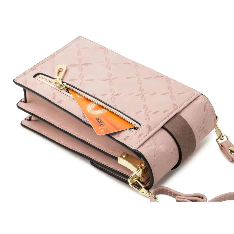 Vintage Plaid Buckle Vertical Single Shoulder Phone Bag for Women Buckle Crossbody Bag