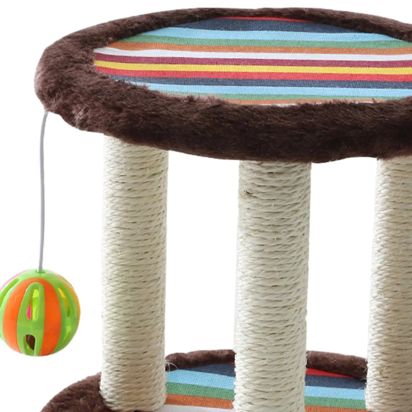 Cat Scratch Post Perch Interactive Toy Platform with Hanging Balls Sisal Cat Scratcher for Kitties Cats Supplies Kittens