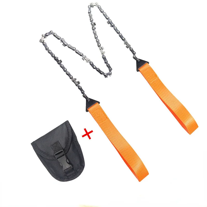 Portable Hand Zipper Saw Outdoor Chain Wire Saw 11/33 Teeth Manganese Steel Pocket Wire 24 Inch Garden Pruning Tool