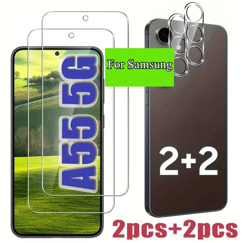 4-in-1 Tempered Glass Screen Protector with Camera Lens Shield