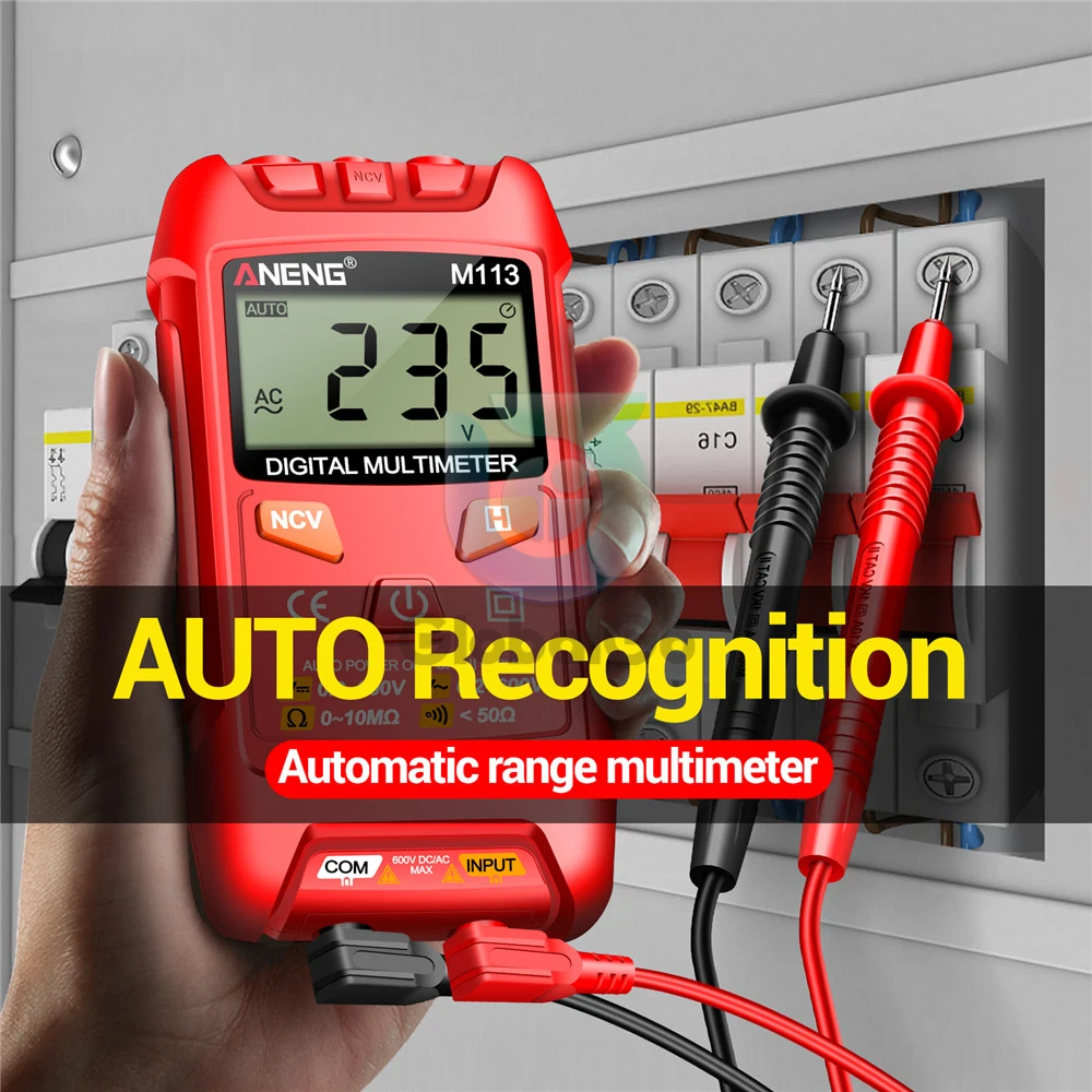 ANENG M113 1999 Counts Mini Multimeter Digital AC/DC Voltage Meter Ohm NCV Electricity Measuring Instruments