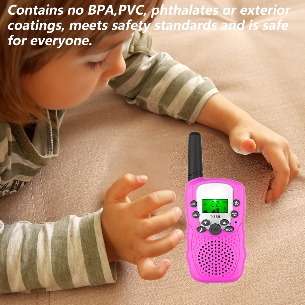 Kids Toys Electronic Toys 22 Channels 3pcs Toy Walkie Talkie 2 Way with LCD Flashlight 3 Miles Range for Outside/Camping/Hiking 2