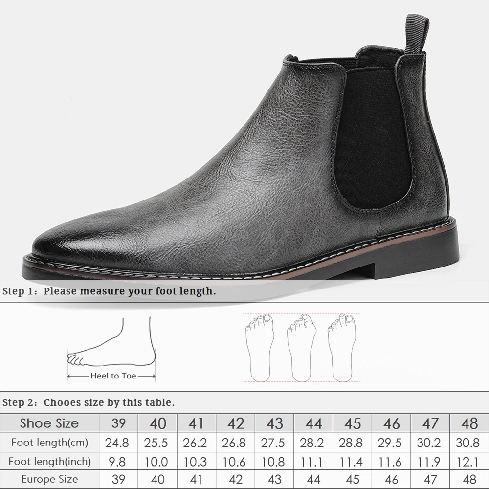 Chelsea Boots Classic Brand Fashion Comfortable Men Leather Boots #KD5241