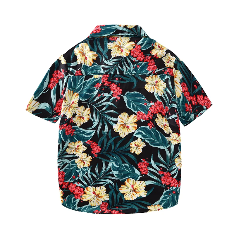 Korean version slim beach shirt, Hawaiian style top, essential for travel, vacation, and parties 3