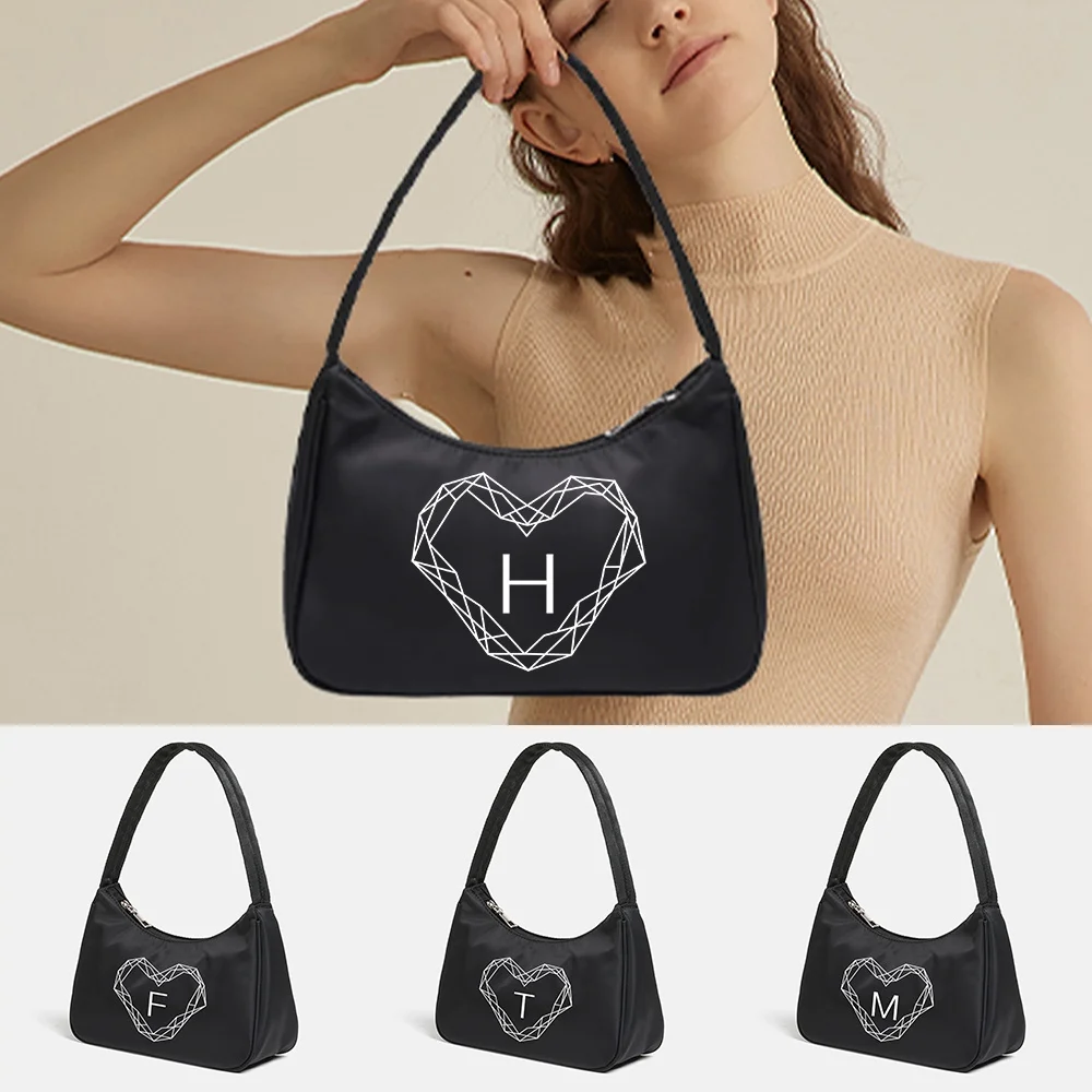 Underarm Bags Women Shoulder Pouch Daily Hobos Handbags Armpit Shopping Bags Zipper Tote Organizer Clutch Diamond Lettern Series