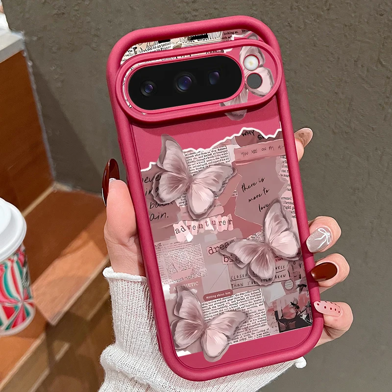 Butterfly Flower Pattern Shockproof Phone Case - Soft TPU Silicone Cover