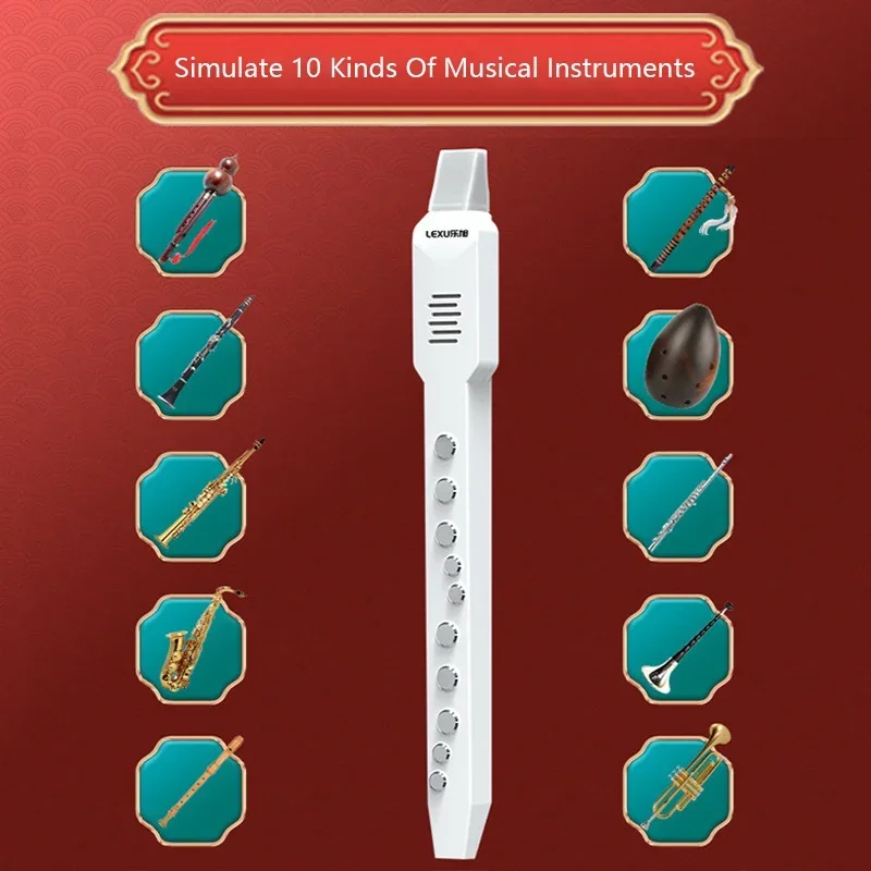 Mini Saxophone Flute Built-in Battery Pocket Simulated Sax Music Electronic Wind Instrument With Several Hours Operation Time