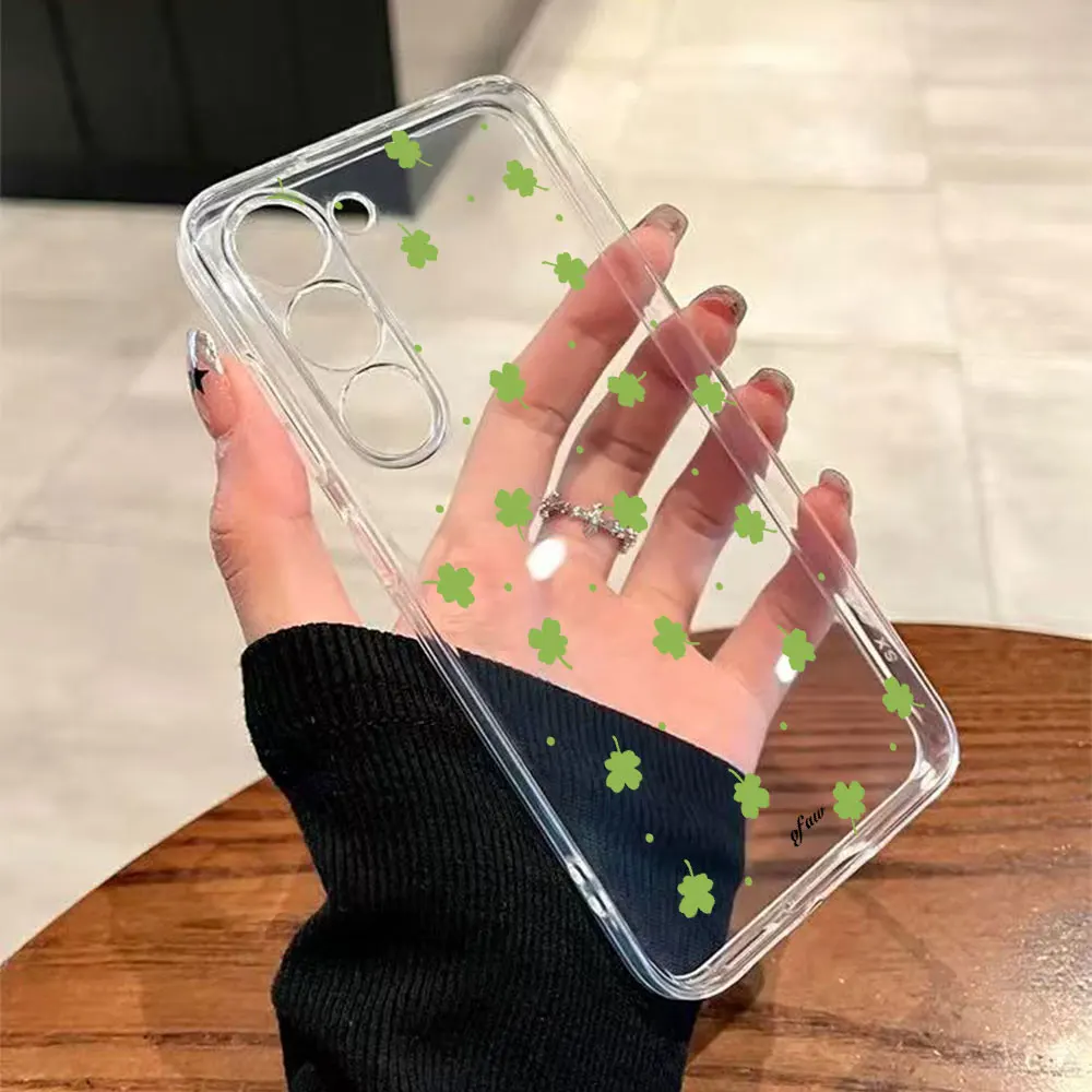 Clover Printed Clear Soft TPU Phone Case