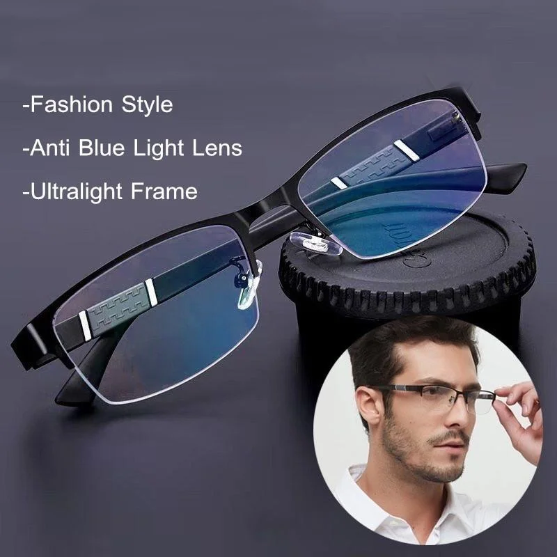 BEGREATHalfMetalFrameNearsightedReadingGlassesUnisexMyopia